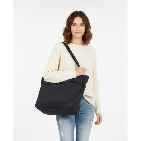 Calvin Klein Handbags - Calvin Klein Bag Black Nylon Triple Compartment Padded Tablet Tote